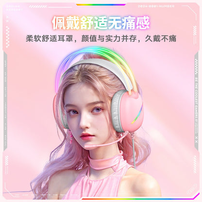 Auriculares Con Micrófono Audifonos Onikuma X33 Para Pc Xbox Color Rosa