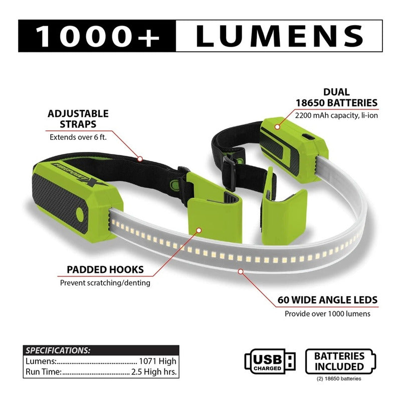Barra Led Recargable Capot Auto Luz Led D Trabajo Emergencia