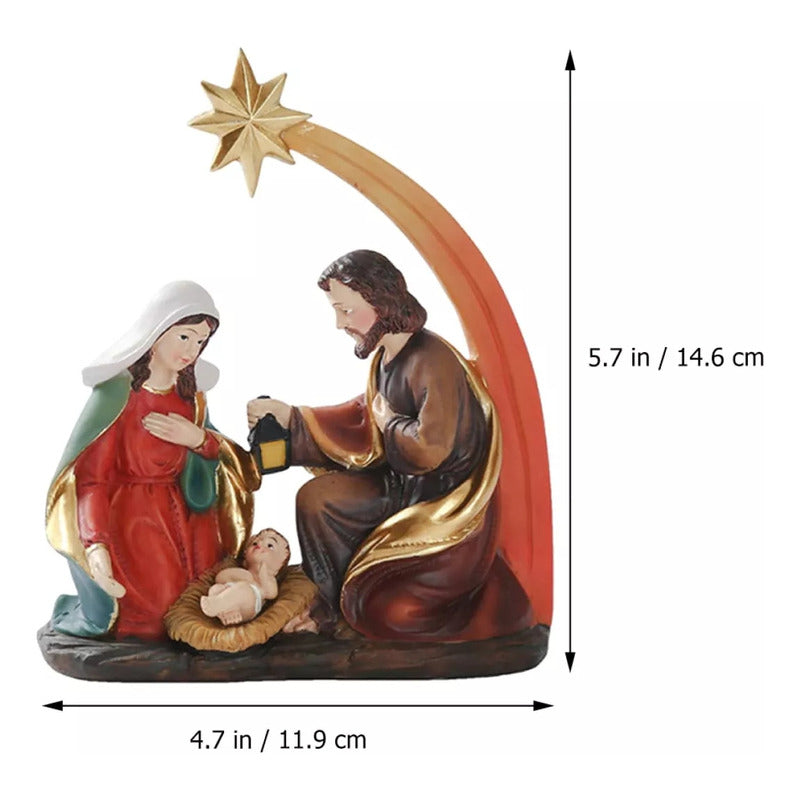 Figura Pesebre Nacimiento Con Estrella De Belen Navidad /ryc