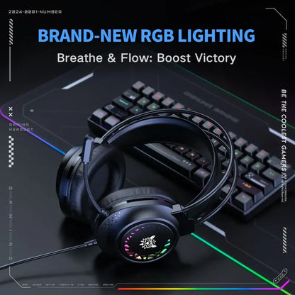 Audifono Gamer Onikuma X92 Conector 3,5mm Con Luz Sonido 3d Negro X92