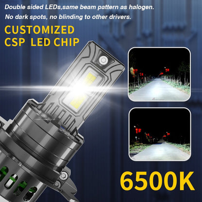 X2 Ampolleta Turbo Led 12v 6000lm Auto H4 Sin Cables