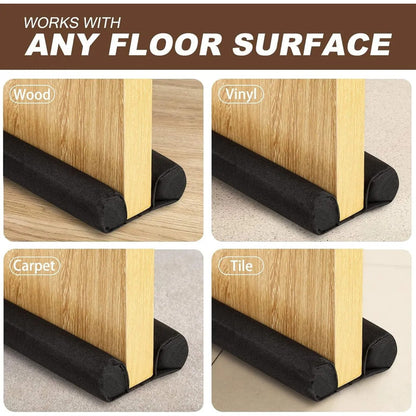 Protector Doble Aislante Frío Polvo Insecto Burlete Puerta Color Negro Liso