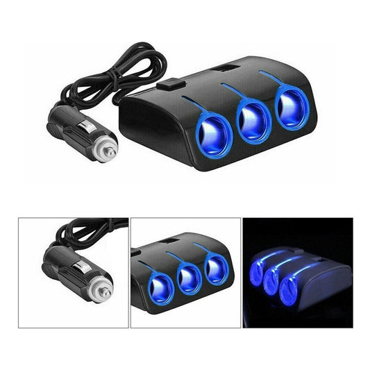Encendedor Triple Adaptador +2usb 120w 12-24v Splitter Encen