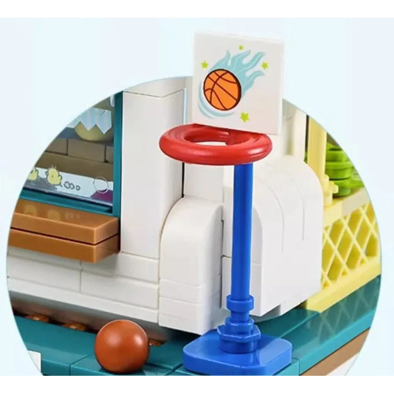 Set Bloque De Construcción Keepplay Sanrio 366 Pieza Kawaii 366 Pochacco Sports Hall