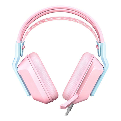 Auriculares Para Juegos Onikumax13 Con Micrófono Y Rgb Color Rosa