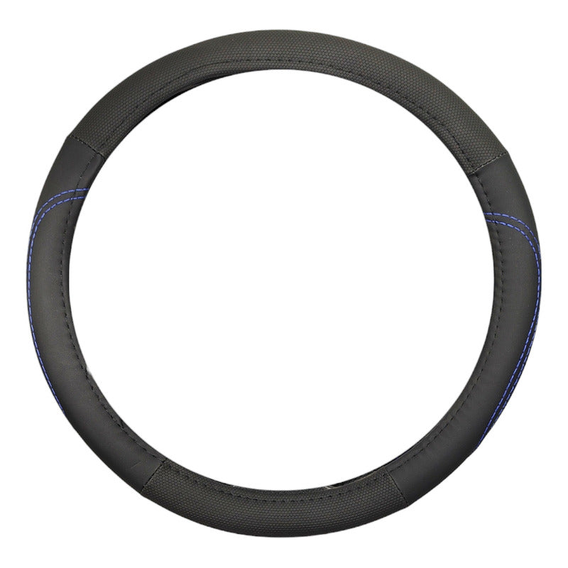 Funda Cubre Volante 38cm Negro Hilo Azul Auto 028
