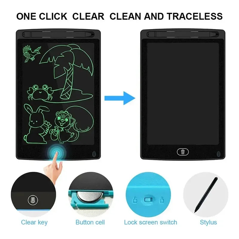 Tableta Dibujo Digital Lcd 8.5 Pizarra Mágica Electrónica Color Azul