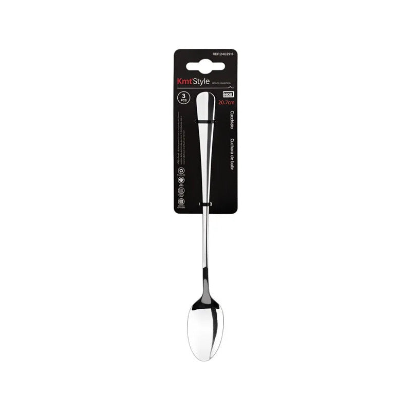X3 Cuchara De Batir Cuchara Acero Inoxidable 20.7cm Bebida Plata 2402915