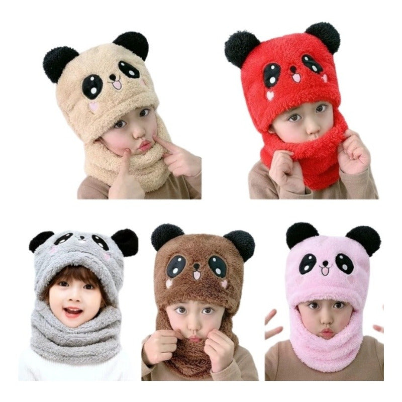 Gorro Con Cuello Para Bebé Niño/a Diseño Invierno Calientito