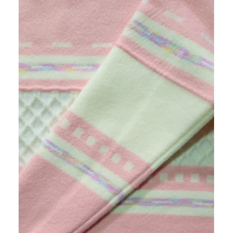 Sweater De Niña Tejido Polerón Teen Cuello Alto Sueter T8-16 Rosa 736 Trenzado 170