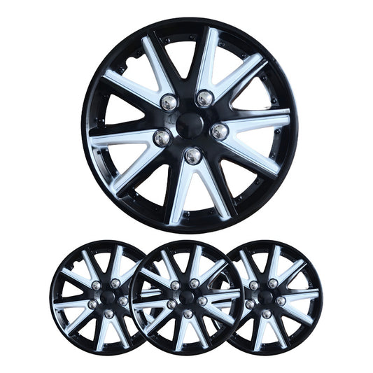 Set Tapa Rueda Aro 13 Serie Tuning Racing Color Negro-gris