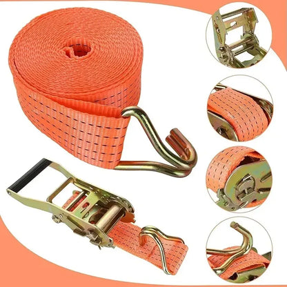 Eslinga De Amarre Con Tensor 5cm 10mts 1300kgs Para Carga Naranja Hs-201a