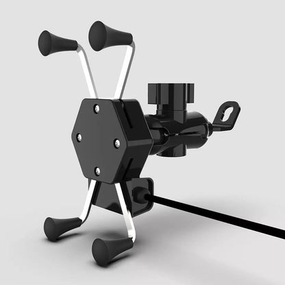 Porta Celular Para Moto Soporte Tipo X Con Cargador Usb /r&c