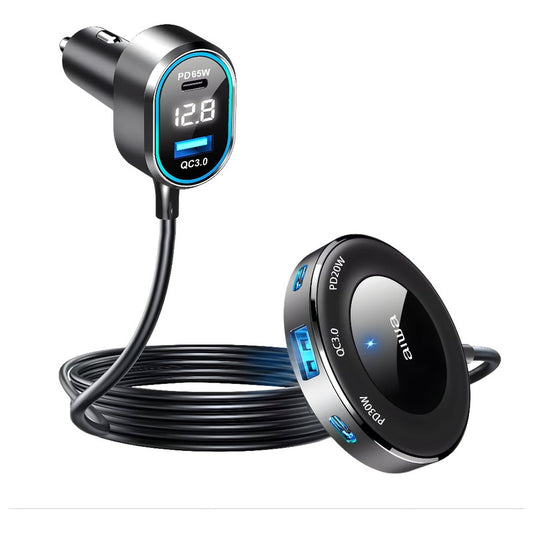 Cargador Rápido D Auto Aiwa Con Extensión Pasajeros + Cables