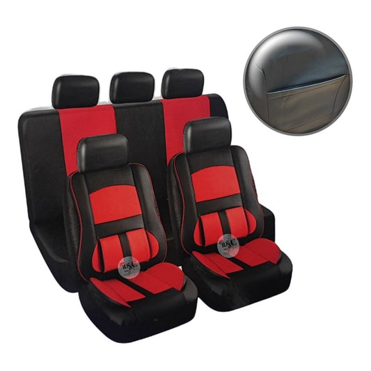 Set Fundas Cubreasiento 100% Eco Cuero Con Bolsillo Respaldo