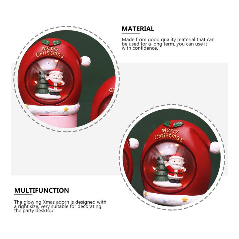 Esfera Navideña De Gorro Pascuero Con Luz Lámpara Navidad