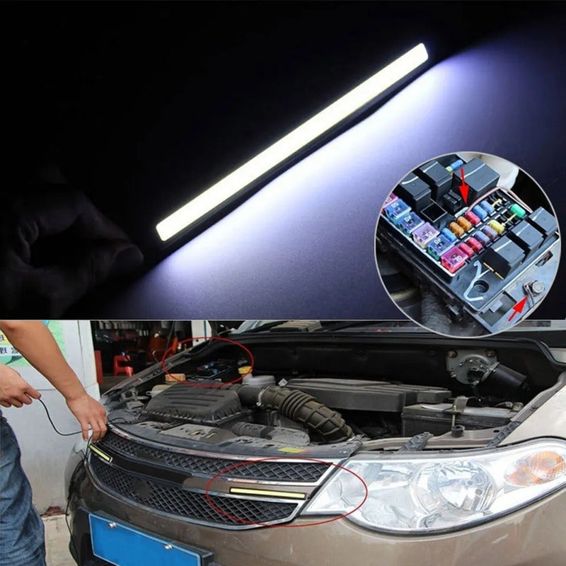 Tira Barra Luz Led Alto Brillo Neblineros Adhesivo Auto X2
