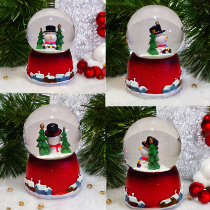 Bola De Nieve Con Luz Esfera Cristal De Navidad 10cm Decora