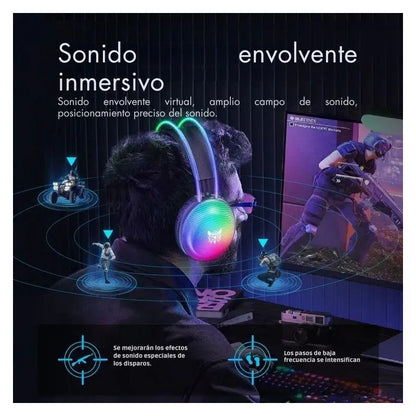Audifonos Gamer Alámbrico Onikuma X29 Luz Led 3.5mm Negro