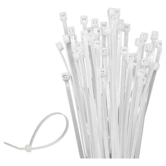 Set 100 Amarras Plásticas 4.8x200mm Precinto Nylon Multiuso
