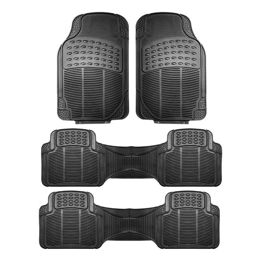 Alfombra Piso De Goma Auto Universal 4 Piezas Doble Camello