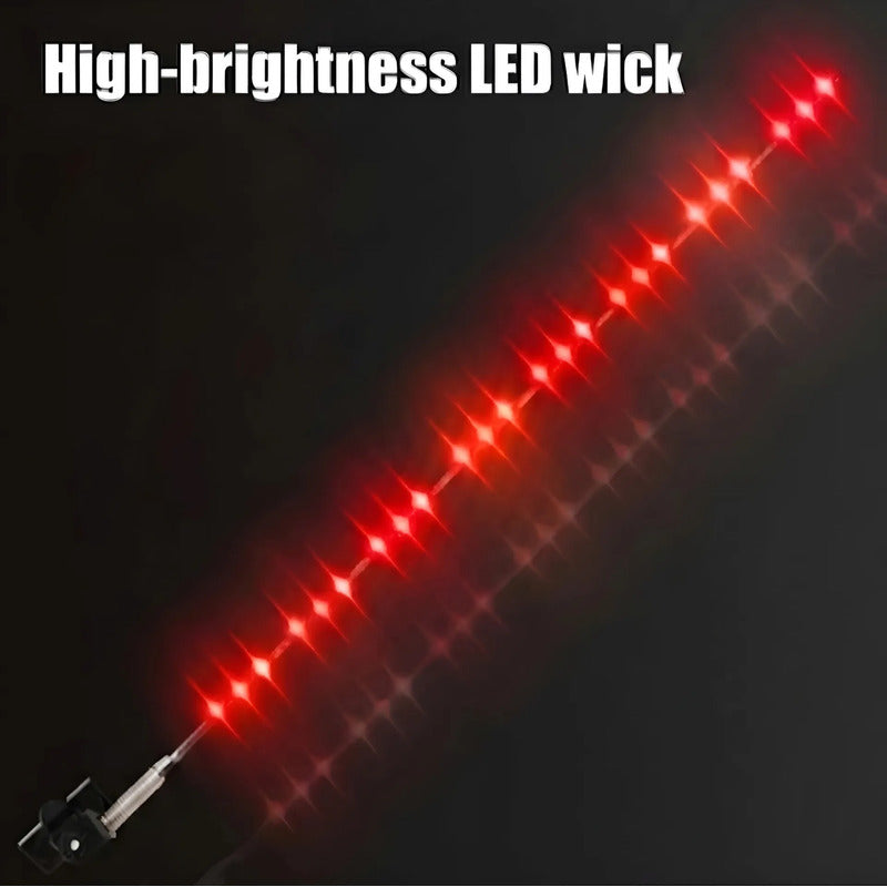 Antena Tipo Látigo Con Luz Led 100cm Auto Camión Destellante Rojo 12v