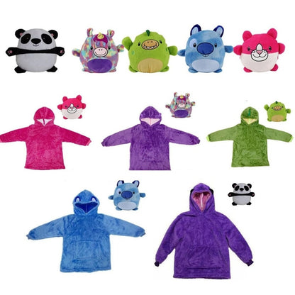 Poleron Con Capucha Peluche Convertible Niño Niña Huggle R&c Única Panda