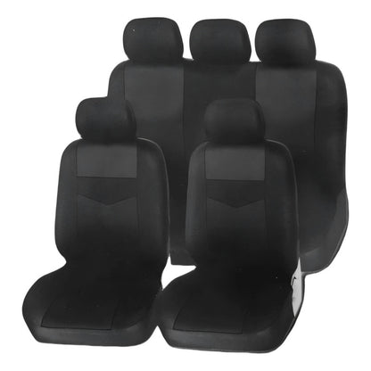 Set Funda Cubre Asiento Auto Universal Negro Entero 9pcs