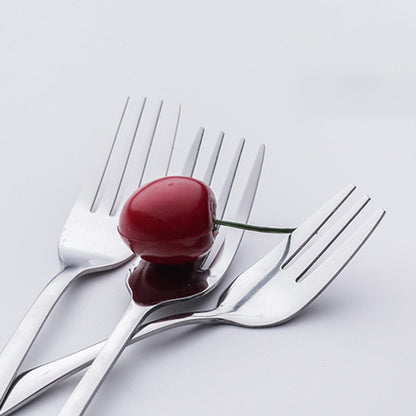 X3 Tenedor De Fruta Acero Inoxidable Tenedor Elegante 17.5cm