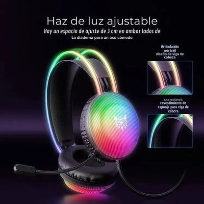 Audifonos Gamer Alámbrico Onikuma X29 Luz Led 3.5mm Negro
