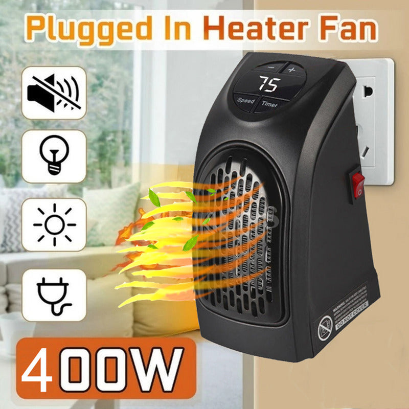 Calefactor Eléctrico Calentador Mini Portátil Control Y Adap