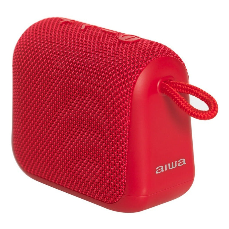 Parlante Portatil Aiwa Impermeable Ipx6 Tws Radio Fm Aw-kf3 Color Rojo