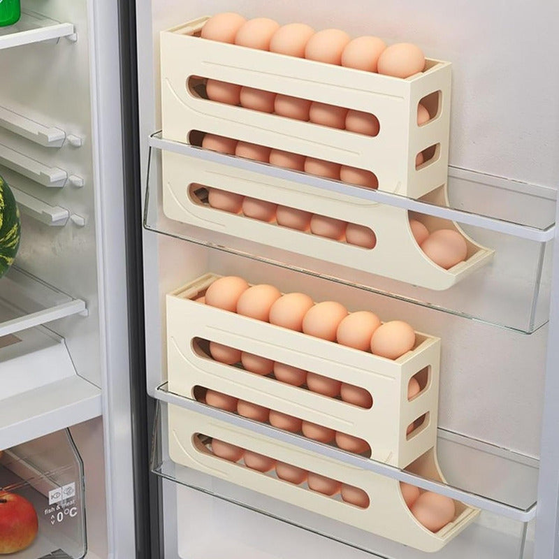 Dispensador De Huevos Caja Para 30 Unidades Organizador Color Crema 25593