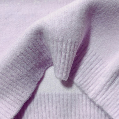 Sweater De Niña Tejido Cuello Alto Suéter Caliente Polerón Lila 8520 De Punto 140