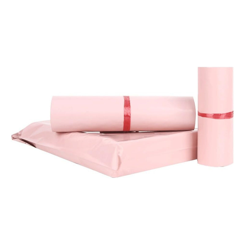 X100 Bolsas Courier Para Embalar 28x42cm Rosa