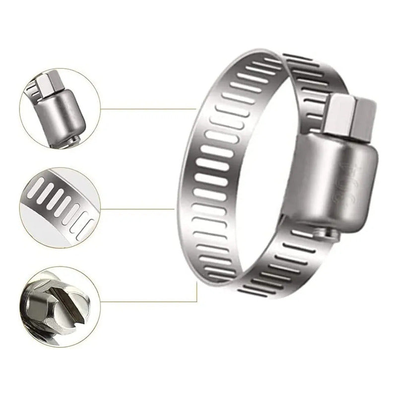 X60 Abrazadera Metálica Ajustable Manguera 7medidas 8-38mm