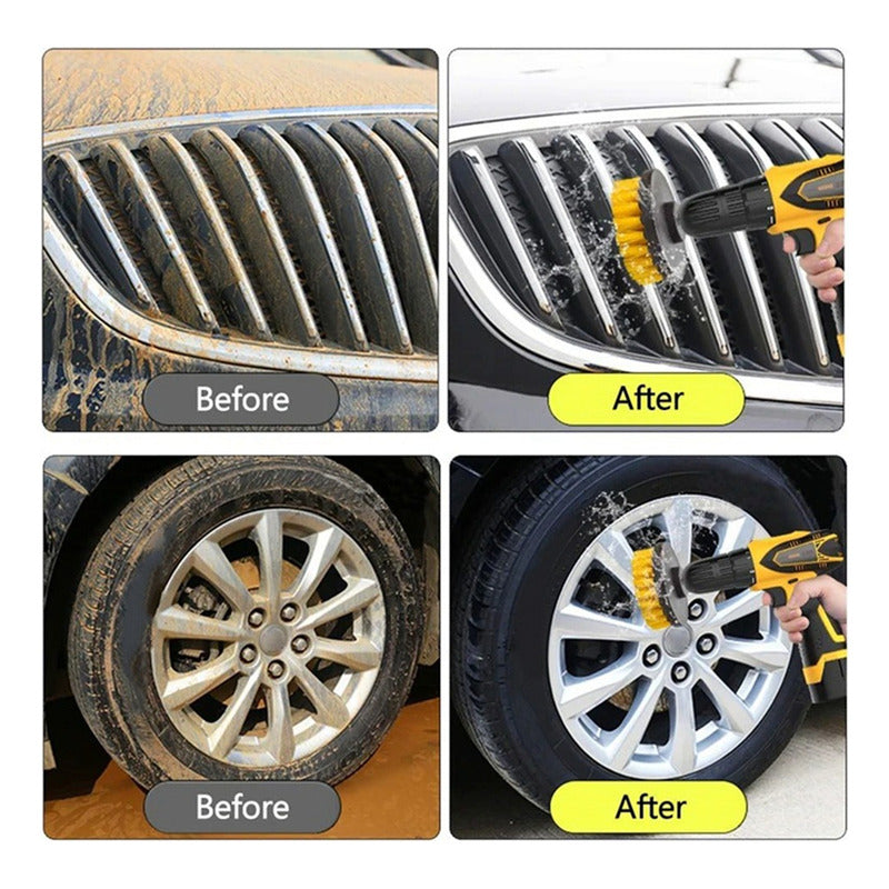 22pcs De Limpieza Cepillo Para Taladro + Esponja Lavado Auto