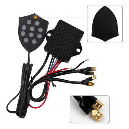 X2 Kit Bocina Caracol Control 10 Tonos 12v Auto Sonido Fuert