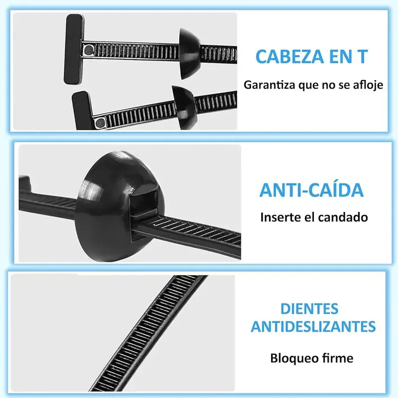 100 Clips Broches Sujetador Retencion Lata Plastico Auto Tap