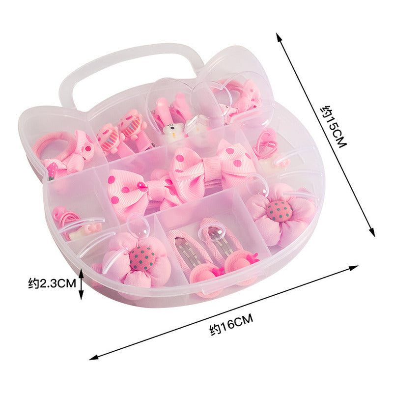 Estuche D Pinches Y Colet Bebé Niñas 11pcs Gancho Oreja Gato