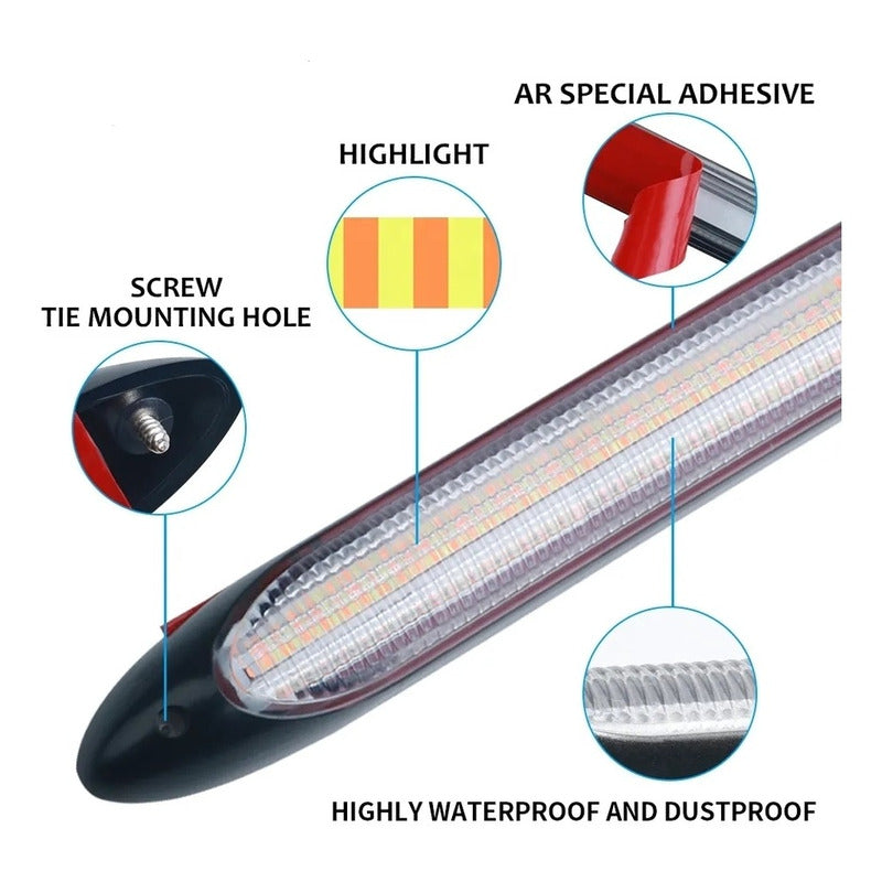X2 Tira Led Luz Neblinero Secuencial Blanco Amarillo 17cm