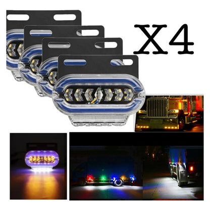 X4 Luz Led Trocha Bicolor Luz Lateral Led Advertencia 24v