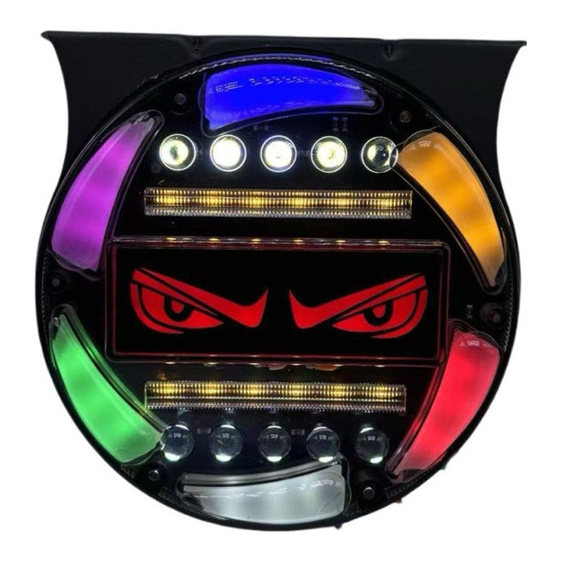 X2 Focos Led Rgb Cn Ojos Multifunción Devil Eyes Freno12/24v