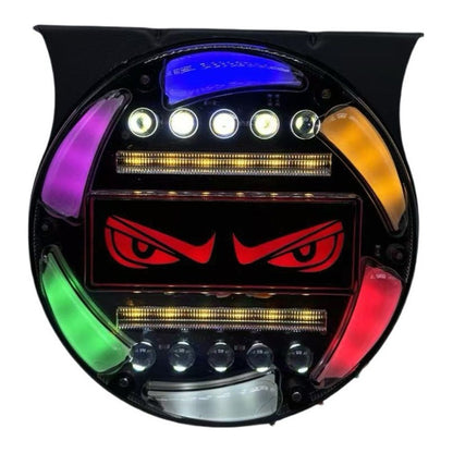 X2 Focos Led Rgb Cn Ojos Multifunción Devil Eyes Freno12/24v