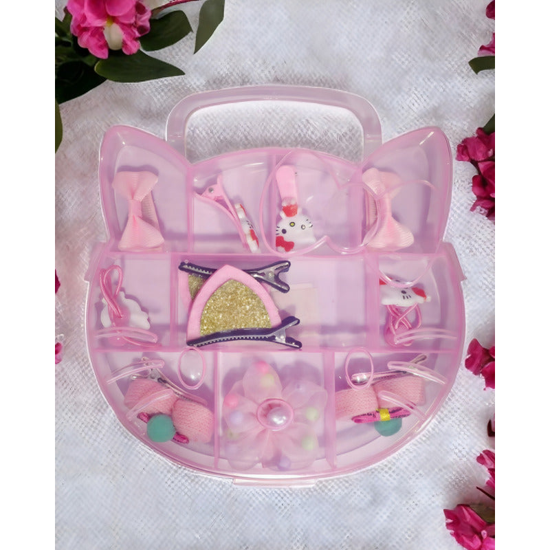 Estuche D Pinches Y Colet Bebé Niñas 11pcs Gancho Oreja Gato