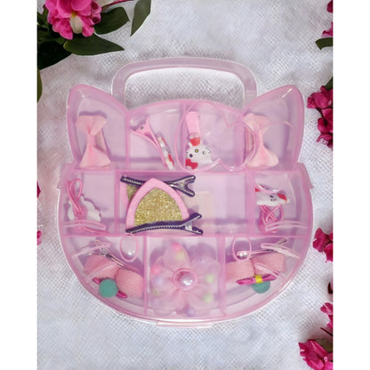 Estuche D Pinches Y Colet Bebé Niñas 11pcs Gancho Oreja Gato