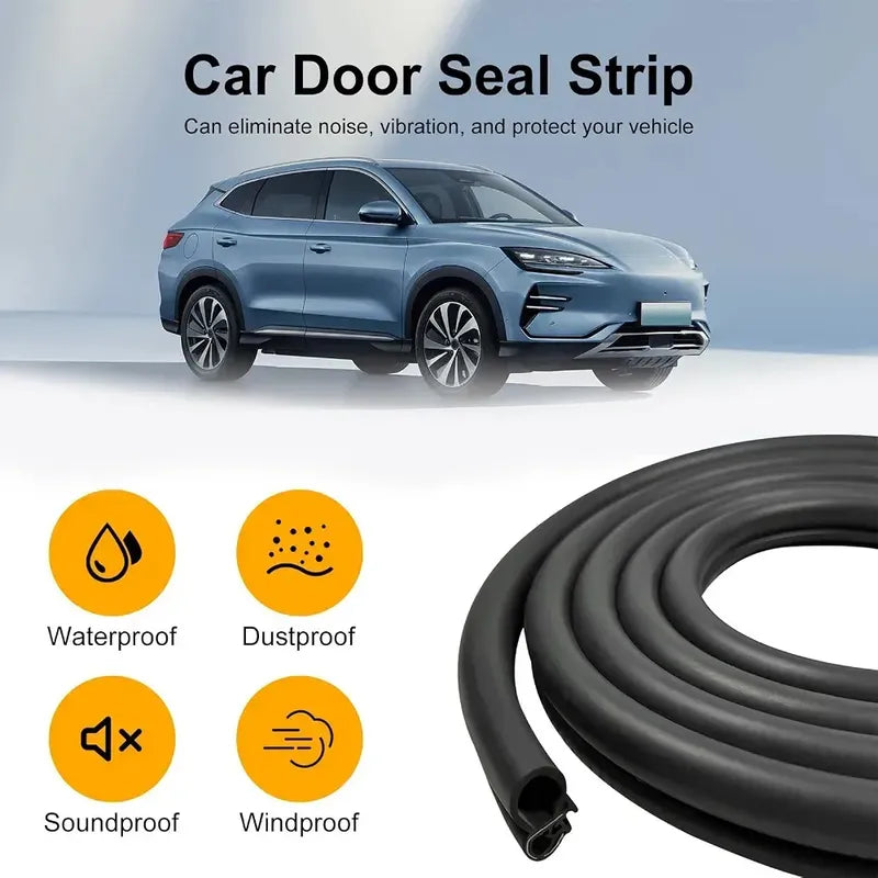 Moldura Contorno Puertas Aislamiento Sonido Absorción 1mts Tipo B Pestaña De Sujeción 1mts