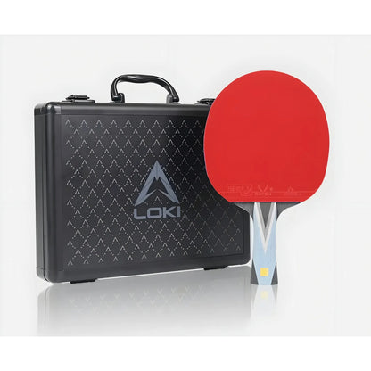 Paleta Profesional Loki W9102 Tenis De Mesa + Estuche Pelota Celeste Fl (cóncavo)