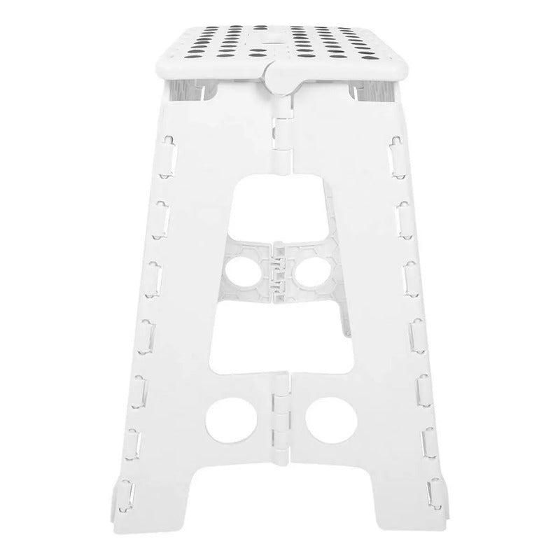 Taburete Plagable Banquito Pórtatil Piso Escala 22*29*39cm Acabado De La Estructura Puntos Color Blanco
