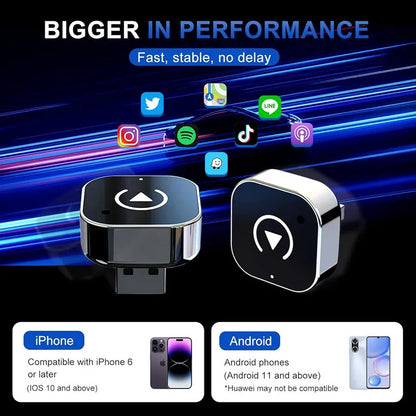 Adaptador Inalámbrico Androidauto Carplay Cn Cable Pendrive Negro 25200